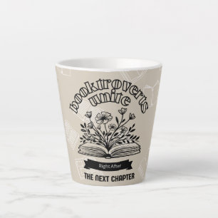 Floral "Booktroverts Unite" Latte Mug