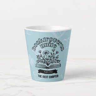 Floral "Booktroverts Unite" Latte Mug