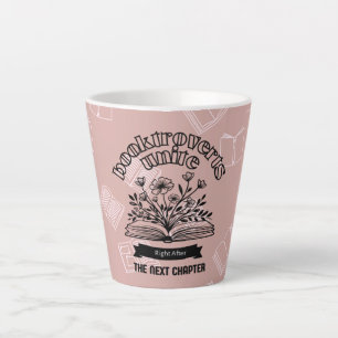 Floral "Booktroverts Unite" Latte Mug