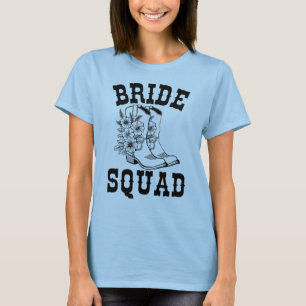 Floral Boots Bride Squad T-Shirt