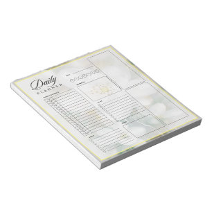 Floral border blank universal daily planner sheet notepad