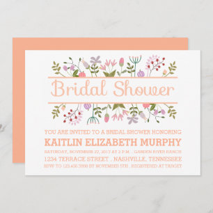 Floral Border Bridal Shower Invitation