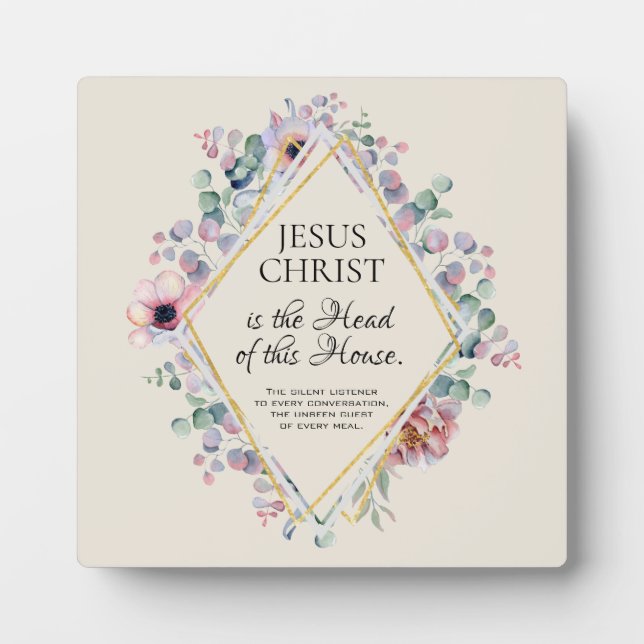 Floral Border Christian Religious Quote Plaque (Front)