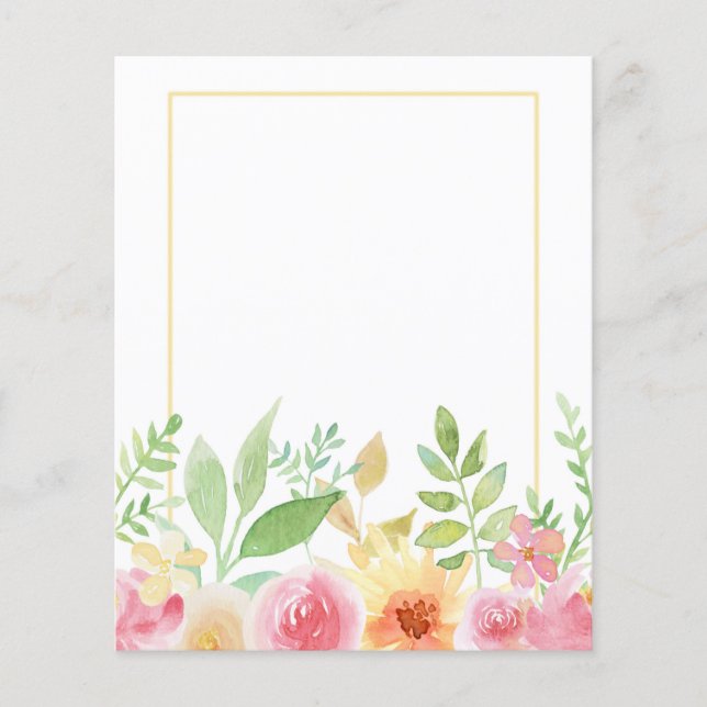 Floral Border Edge Scrapbook Paper (Front)
