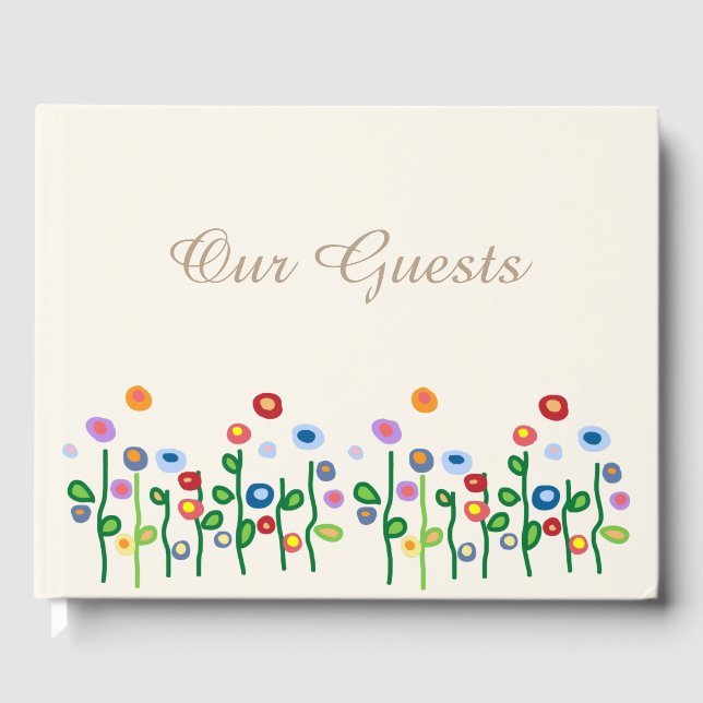 Floral border on light cream guestbook (Front)