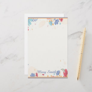 Floral border personalised stationery