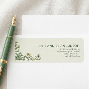Floral Border return address