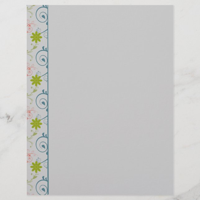 Floral Border Stationery to Customise (Front)