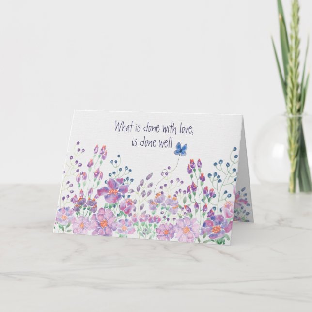 Floral Border Thank You Card (Front)