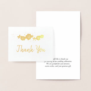 Floral Border Thank You   Foil Card