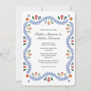 Floral Border Wedding Invitation