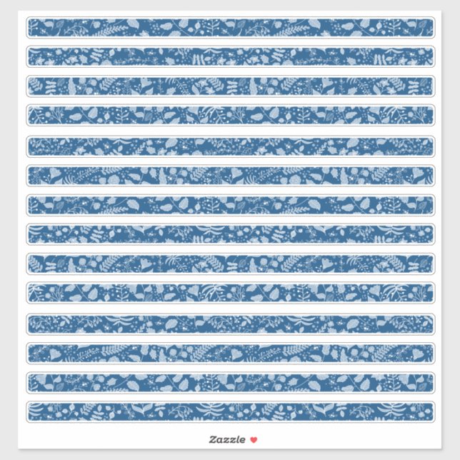 Floral Borders Boho Classic Blues (Sheet)