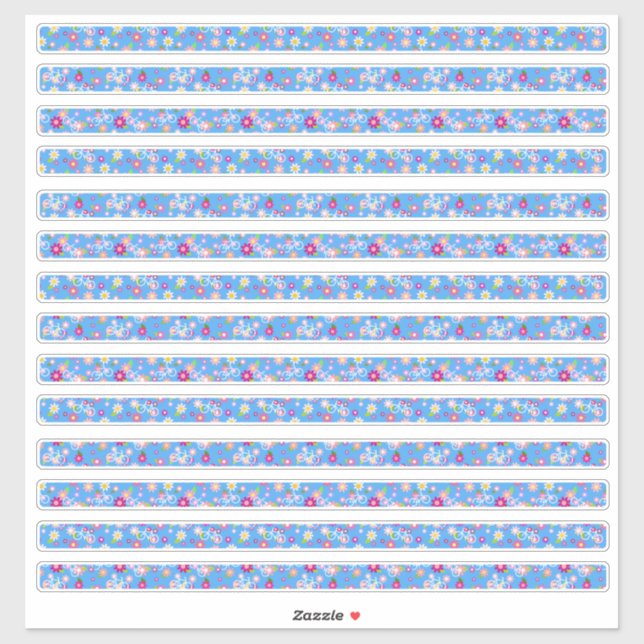 Floral Borders Flowers and Bikes (Sheet)