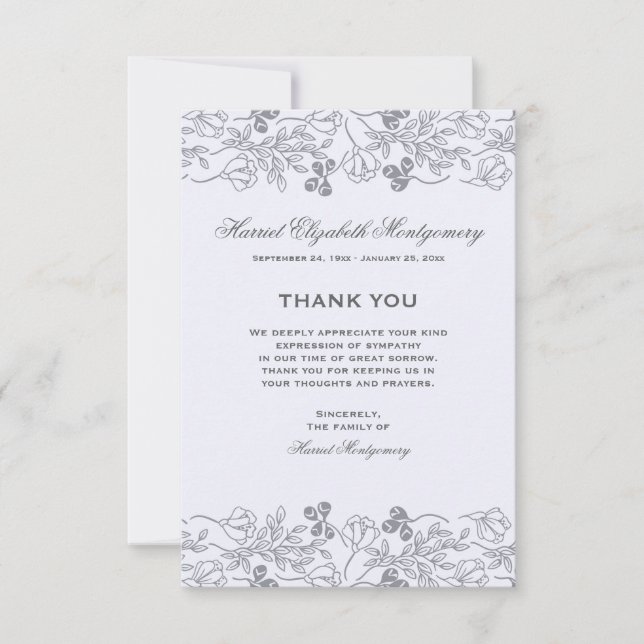 Floral Borders Sympathy Card (Front)