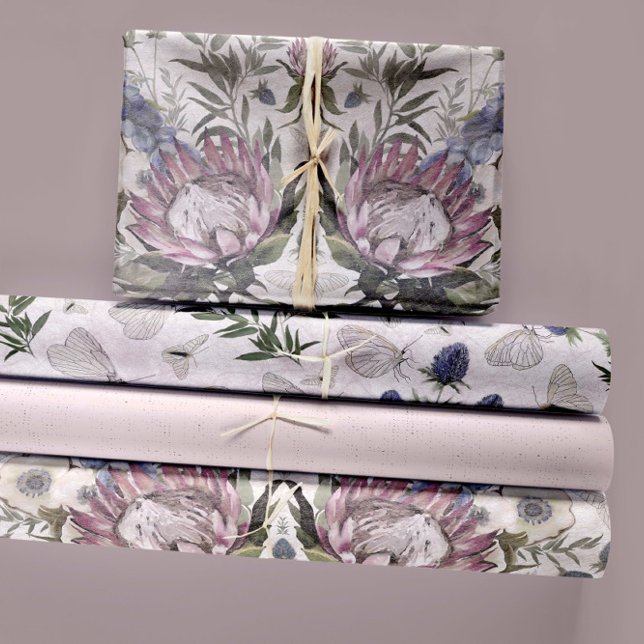 Floral Botanical And Butterfly Decoupage Wrapping Paper Sheet (Elegant Romantic Botanical Floral And Butterfly Wrapping Paper Sheets from Studio Posies.)