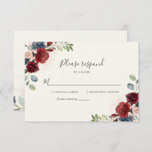 Floral Botanical Bridal Shower RSVP Card