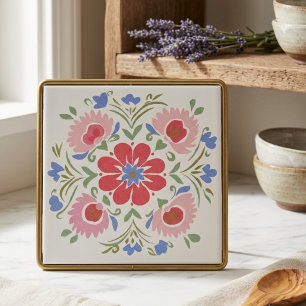 Floral Botanical Decorative Garden Flowers Tile