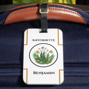 Floral Botanical Flowers Garden Vacation Travel  Luggage Tag