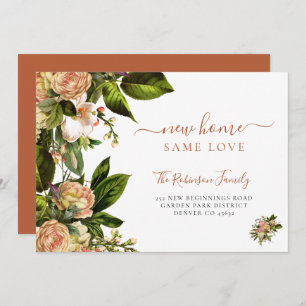 Floral botanical greenery elegant moving announcement