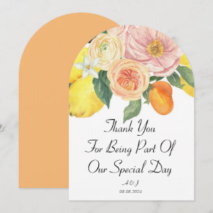 Floral Botanical greenery thank you card