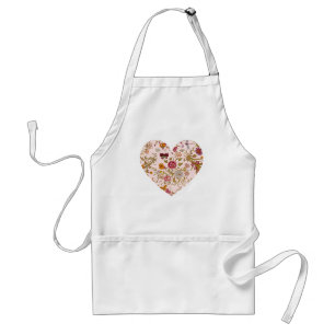 Floral botanical heart standard apron