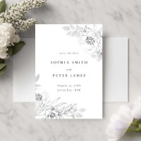 Floral Botanical Illustration Save the date