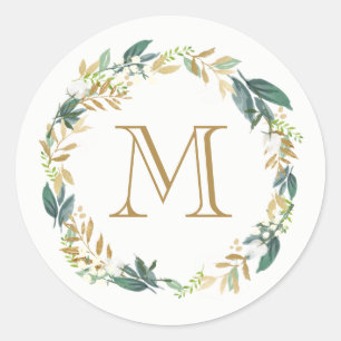 Floral Botanical Monogram Sticker