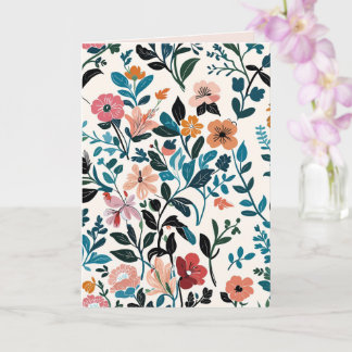 Floral Botanical Pattern Blank Card