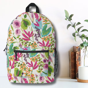 Floral Botanical Pattern Girls Printed Backpack