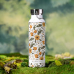 Floral Botanical Pattern White Golden Custom Name Water Bottle<br><div class="desc">Modern Elegant Floral Botanical Pattern Golden White Summer Custom Name Water Bottle for the gym,  hiking,  work or at home.</div>