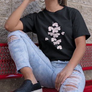 Floral Botanical Pink Cherry Blossoms Cute T-Shirt