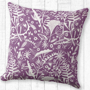 Floral Botanical Purple Cushion