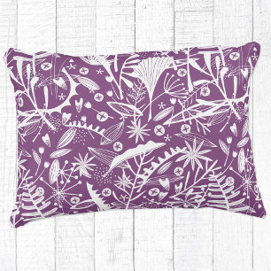 Floral Botanical Purple Decorative Cushion