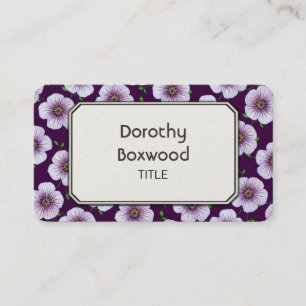 Floral Botanical Purple Garden Flower Customisable Business Card