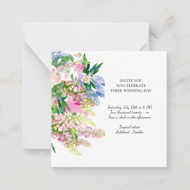 Floral botanical spring flowers card (Front)