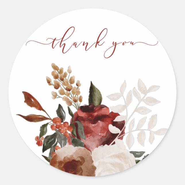 Floral Botanical Thank You Envelope Seals (Front)