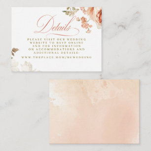 Floral Botanical Victorian Wedding Details Small Enclosure Card