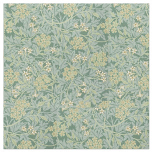 Floral Botanical Vintage Teal and Green Fabric