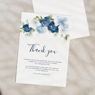 Floral Botanical Watercolor Bridal Shower Thank You Card