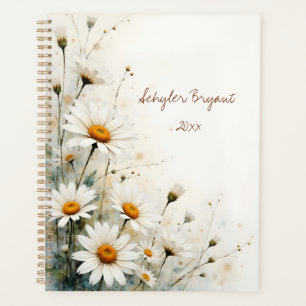 Floral Botanical Watercolor Style Daisy Planner