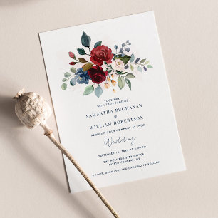 Floral Botanical Watercolor Wedding Invitation