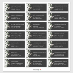 Floral Botanical Wedding Guest Address Labels
