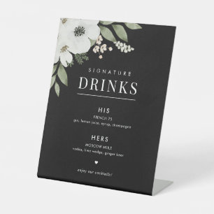 Floral Botanical Wedding Signature Drinks Sign