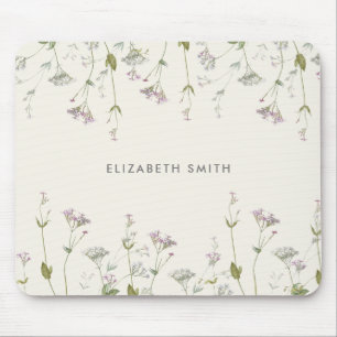 Floral Botanical Wildflower Personalised Mouse Mat