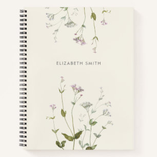 Floral Botanical Wildflower Personalised Notebook
