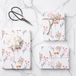 Floral Botanical Wrapping Paper Sheets