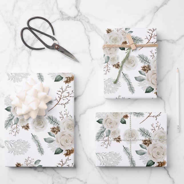 Floral Botanical Wrapping Paper Sheets  (Front)