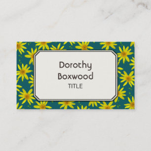 Floral Botanical Yellow Wildflowers Customisable Business Card
