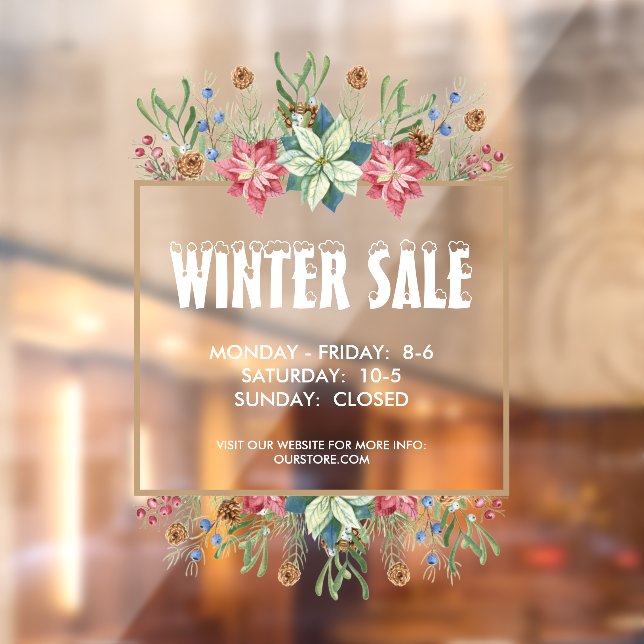 Floral Botanicals Winter Sale Window Cling (Sheet 2)