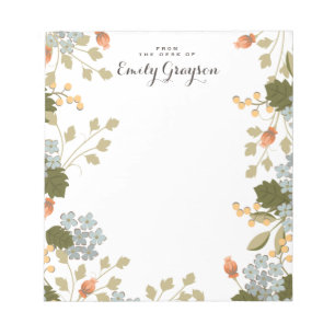Floral Bounty Personalised Social Stationery Notepad